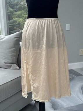 Vintage Givenchy Underdressings Slip Skirt Size Small Logo Floral Print